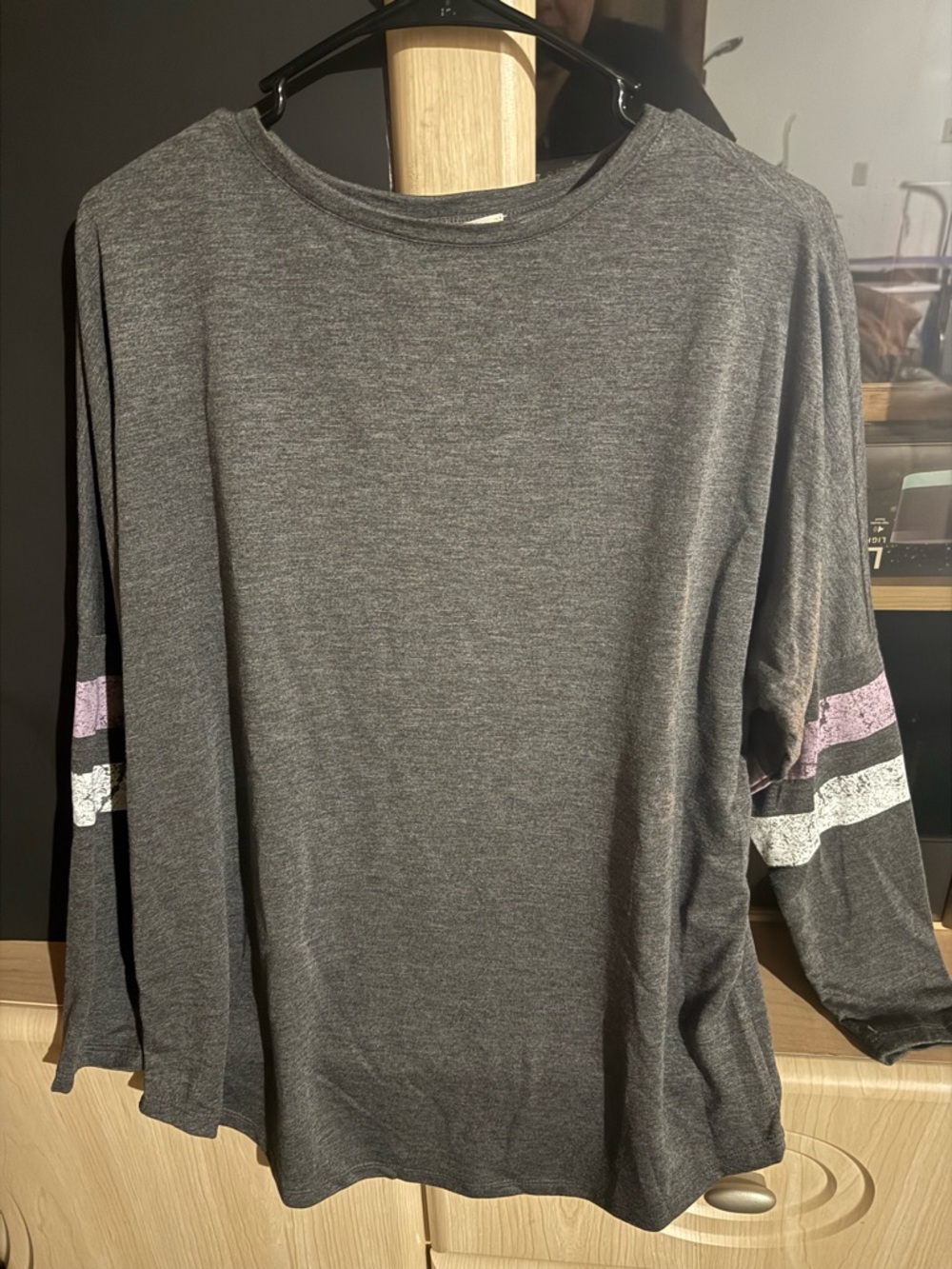 About A Girl Heather Gray Tee with Pink Accent Tag